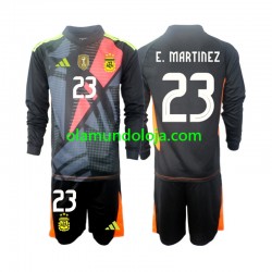 Camisola Argentina Emiliano Martinez 23 Guarda-redes Criança Equipamento Primeiro 2024 Manga Comprida